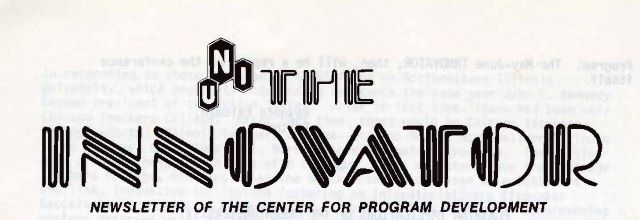 The Innovator: Newsletter for the Center for Program Development