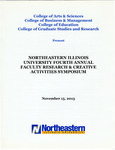 2013 Northeastern Illinois University Fourth Annual Faculty Research Symposium - Program