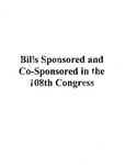 Sponsored Bills 108th Congress - 2003-2004