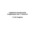 Sponsored Bills 111th Congress - 2009-2010