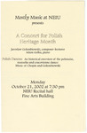 Mostly Music: A Concert for Polish Heritage Month, Oct. 21, 2002