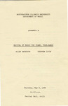 1985 - Recital of Music for Piano