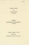 1986 - A Memorial for Ronald WIlliams
