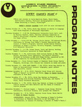 Program Notes- Nov. 1977 by Blanche Hersh