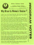 Program Notes- Nov. 1980 by Women's Studies Program Staff
