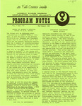 Program Notes- May 1982