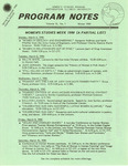 Program Notes- Winter 1990 by Women's Studies Program Staff