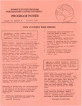 Program Notes- Nov. 1992 by Women's Studies Program Staff