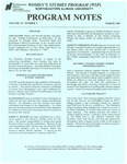 Program Notes- Mar. 1995 by Women's Studies Program Staff