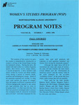 Program Notes- Apr. 1996 by Women's Studies Program Staff