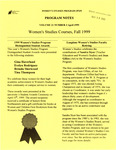 Program Notes- Apr. 1999 by Women's Studies Program Staff
