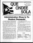 Que Ondee Sola- October 1976