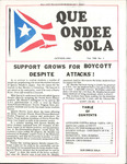 Que Ondee Sola- October 1981