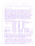 University Theatre Company Newsletter- Fall 1987, no. 10