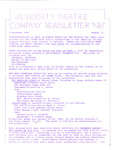 University Theatre Company Newsletter- Fall 1987, no. 11 by UTC Staff