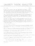 University Theatre Newsletter- Fall 1989, no. 1 by UTN Staff