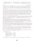 University Theatre Newsletter- February 1, 1991 by UTN Staff
