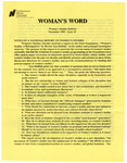 Woman's Word- Nov. 1995 by Women's Studies Program Staff